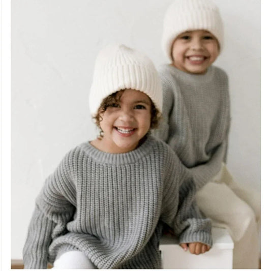 Jersey de punto para bebés y niños I Ropa infantil I Suéteres infantiles de otoño e invierno | Ropa para niños y niñas | Suéteres de manga larga en colores lisos | Jersy tejido para bebés, niños y niñas